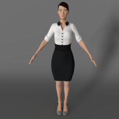 Secretary girl 3D Model