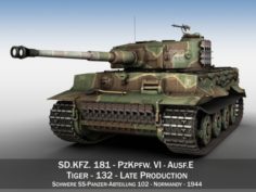 Panzer VI – Tiger – 132 – Late Production 3D Model