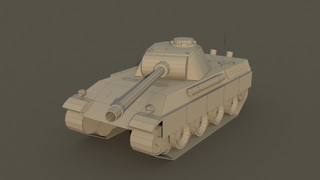 Panther PzKpfw Ausf G Low Poly model Free 3D Model