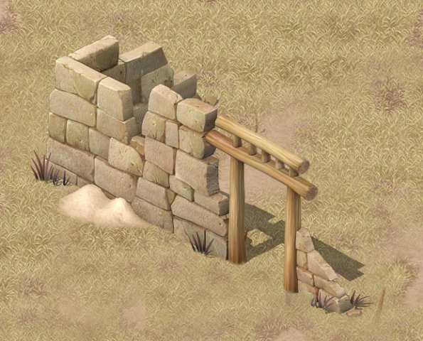 Cartoon version – village ruins 3D Model