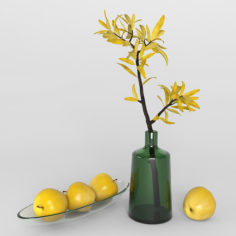 Decorative set with apples 3D model 3D Model