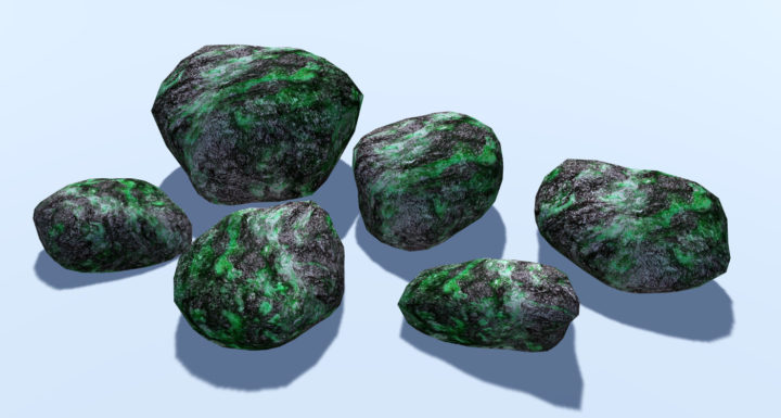 6 Low Poly Rocks 3D Model