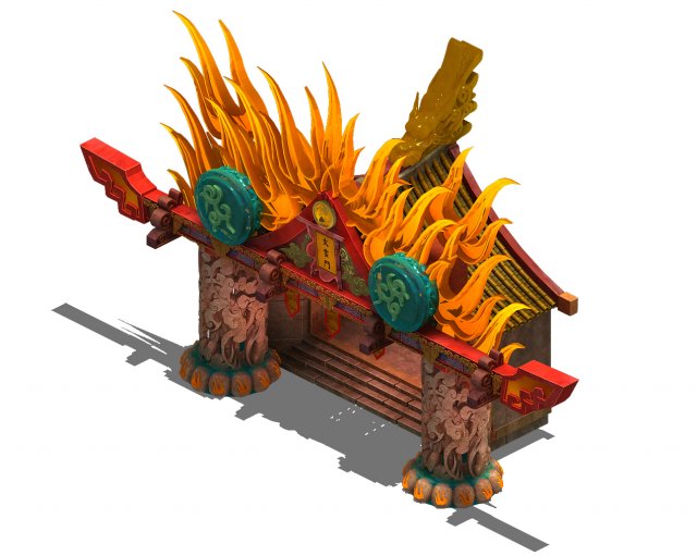 Religion – fire cloud door 3D Model