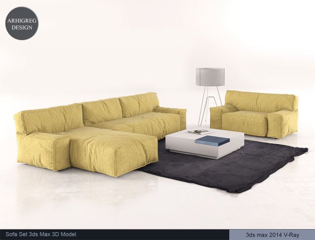 Living Room Furniture Set 3D Model