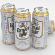 Beer Can Hermann Muller 500ml 3D Model