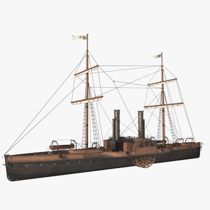 Steam Ship 3D Model