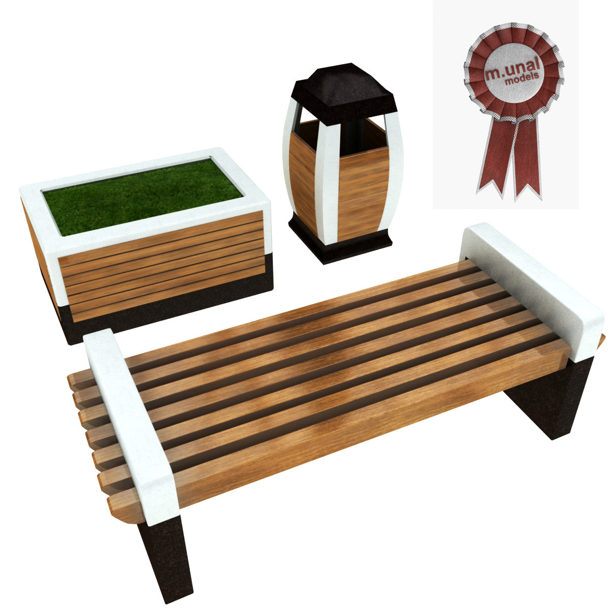 Park Bench 3D Model