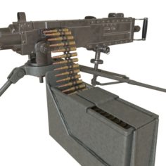 Machine gun Browning M2HB 50 caliber 3D Model