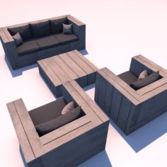 lounge set 3D model 3D Model