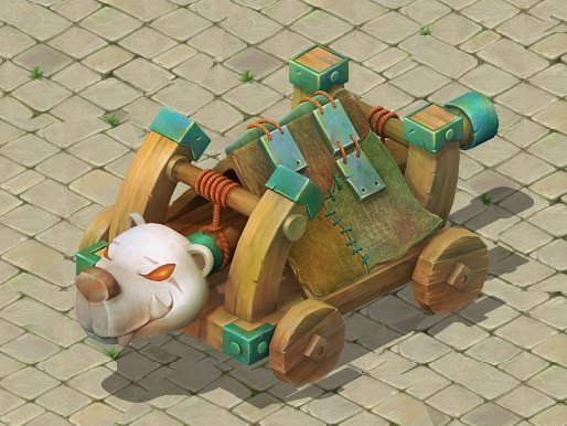 Cartoon version – Polar bear siege car 3D Model