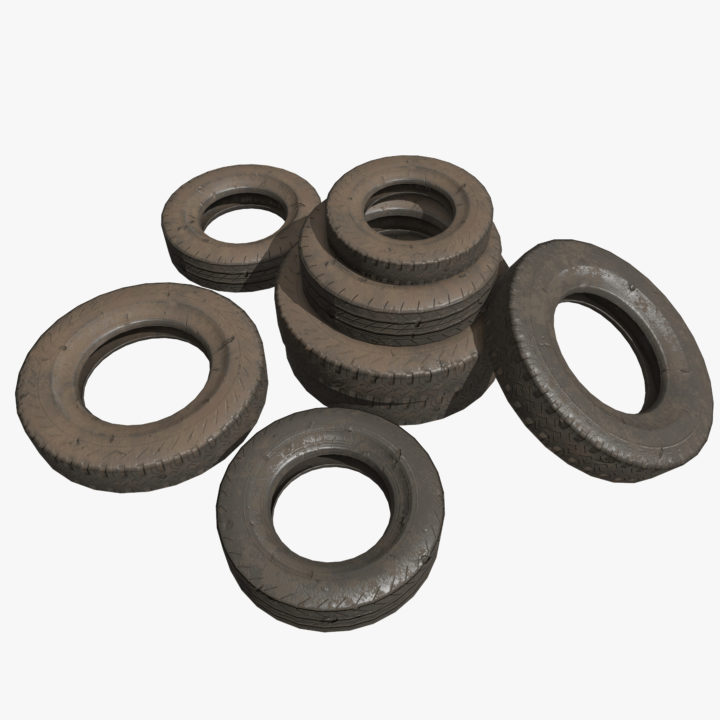 Old Dirty Tire Treads 3D Model