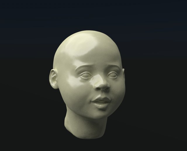 Head of little girl 3D Model