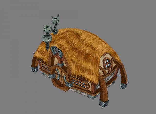 Game Model Arena – dwarf hut 02 01 3D Model