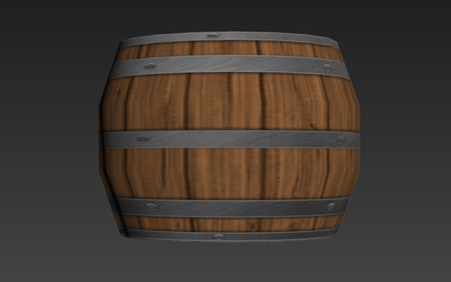 Wooden barrel 3D Model