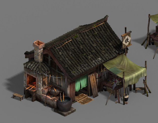 Ordinary town – blacksmith shop 3D Model