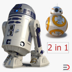Star Wars Robost R2D2 and BB8 Collection 3D Model