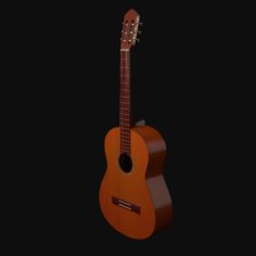 Classical acoustic guitar 3D Model