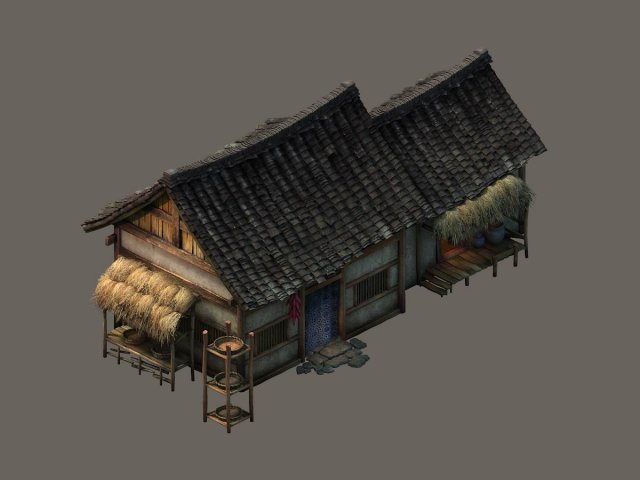 Game model – small village wooden house 01 3D Model