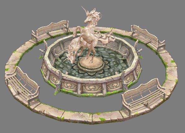 Game Model Arena – Boise – fountain light elves 3D Model