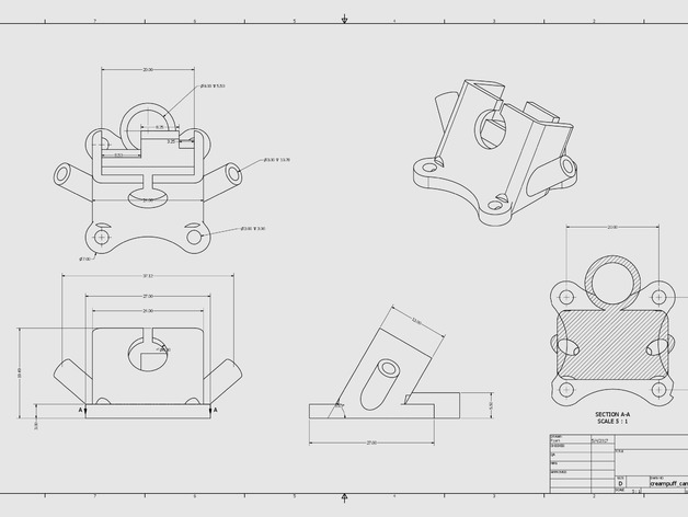 Creampuff camera mount 30 degree 3D Print Model