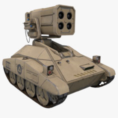 Sci-fi Rockets Dron Tank Concept 3D Model