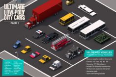 Ultimate Low Poly City Vehicles Cars Pack 3D Model