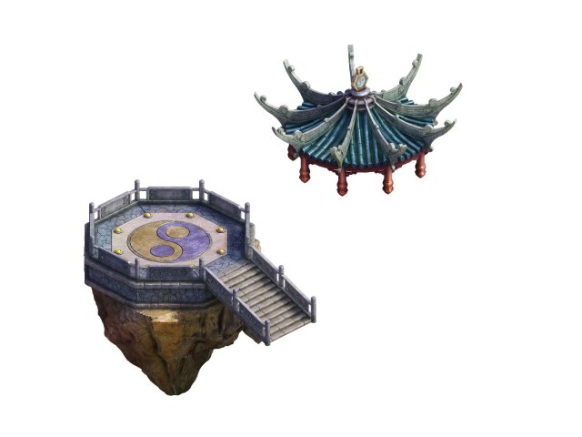 Game Model – Taoist comprehension scene – floating 3D Model