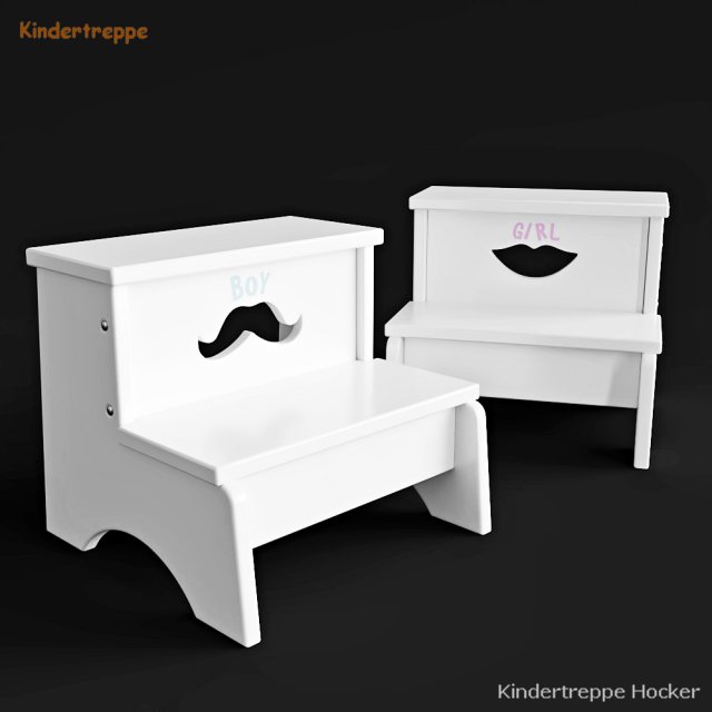 Kindertreppe Hocker 3D Model