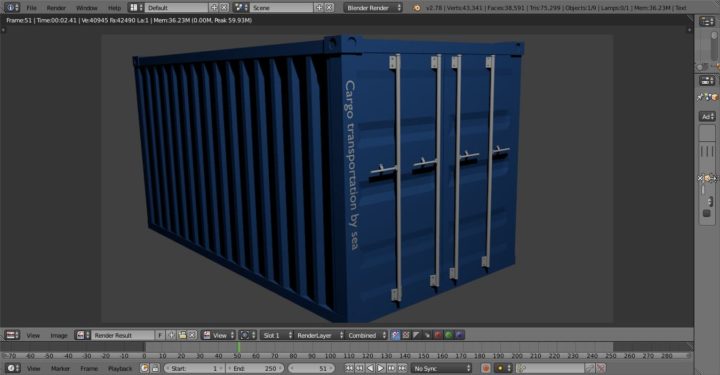 3D Sea container Free 3D Model