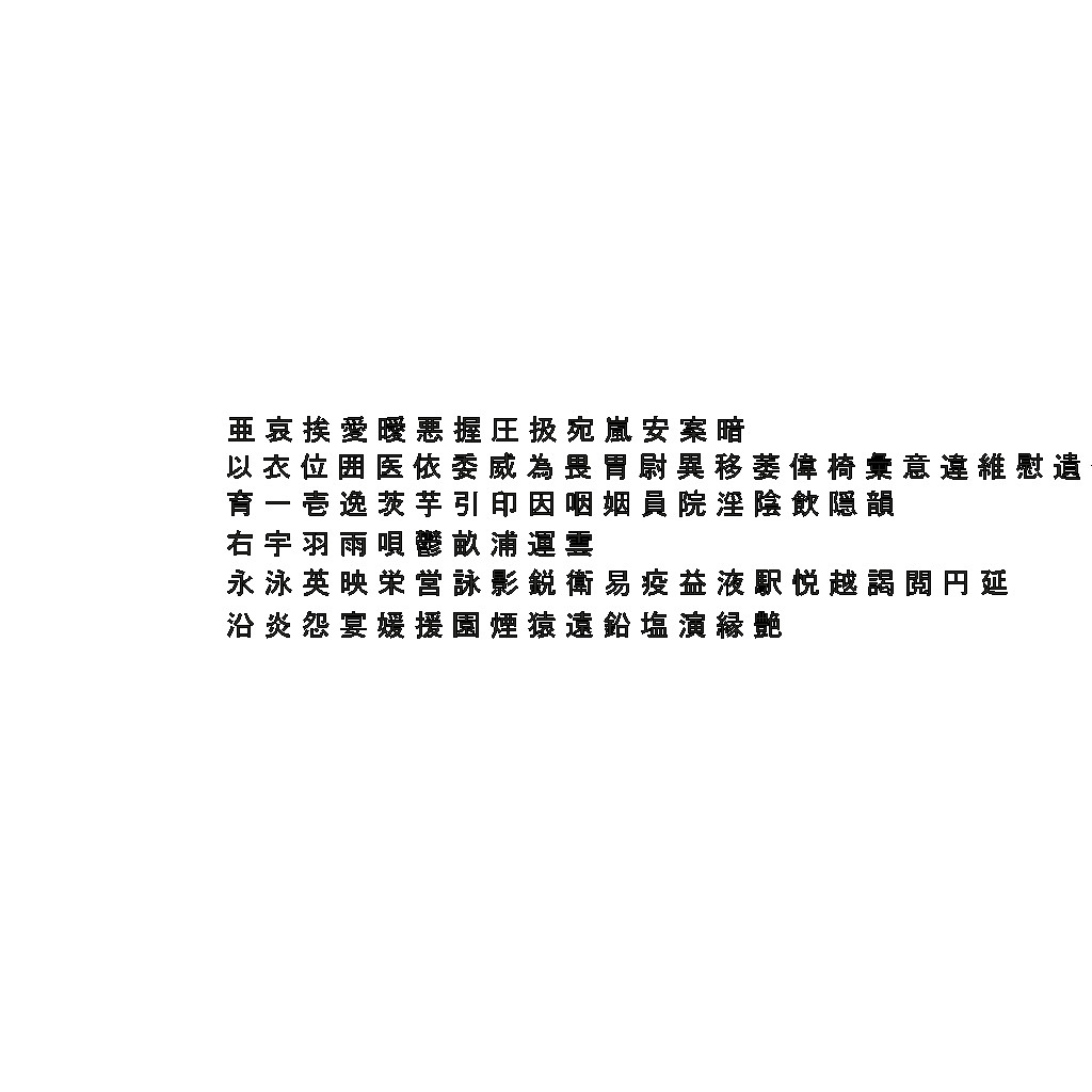 Chinese characters1 MS PGothic CG CAD data 3D Model