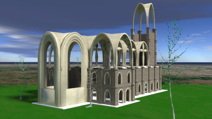Church Scene 3D 3D Model