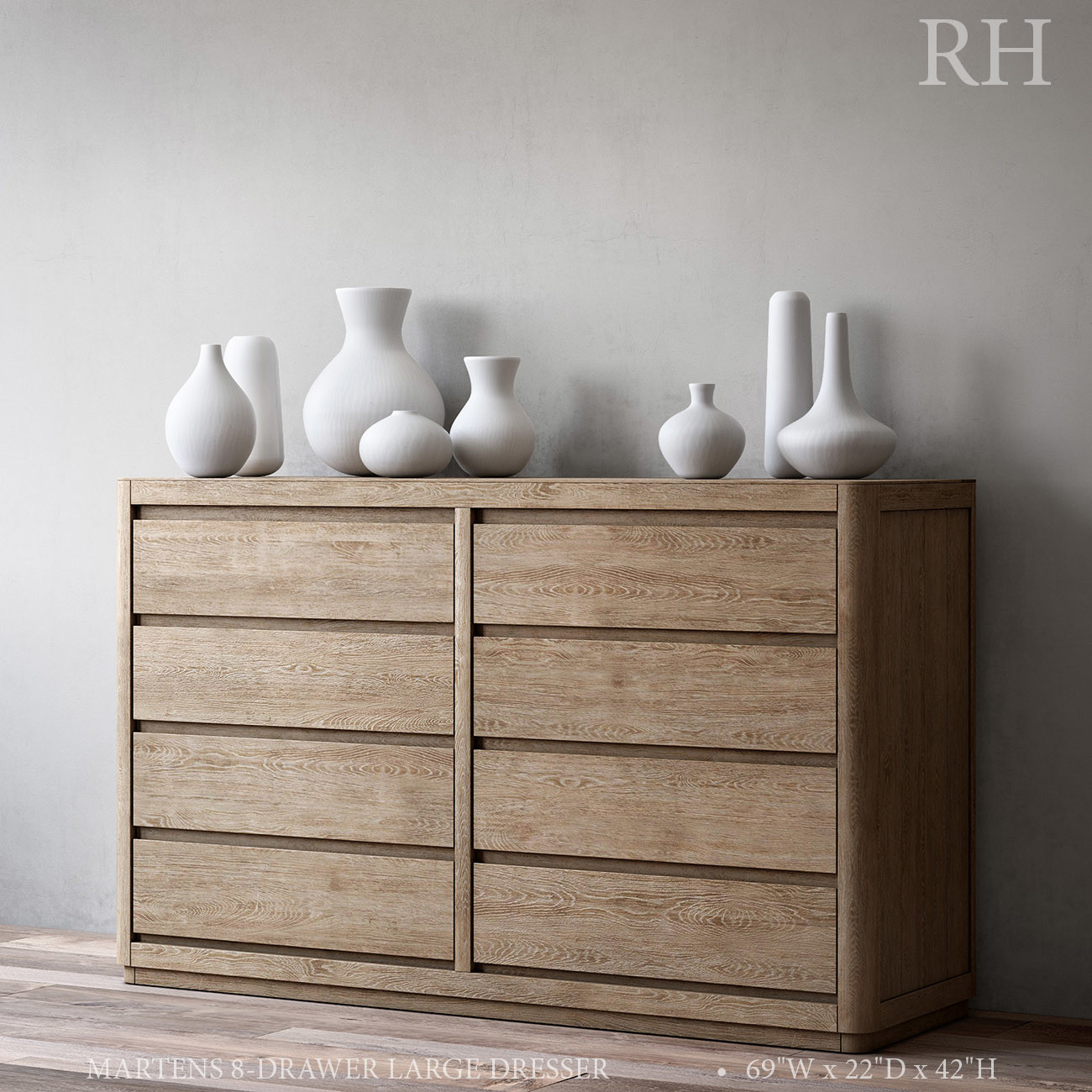 MARTENS 8-DRAWER LARGE DRESSER 3D Model