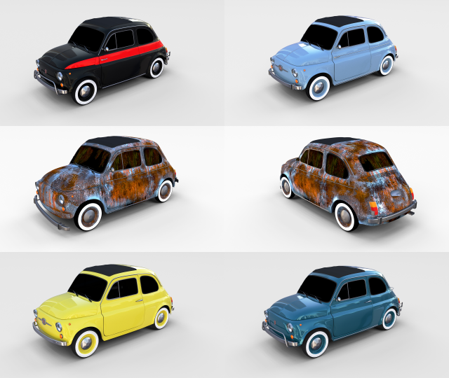 Fiat 500 Pack 3D Model