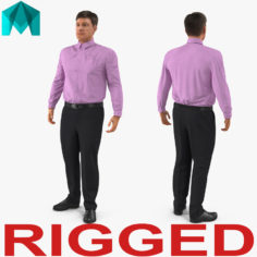 Men Business Casual Dress Rigged for Maya 3D Model