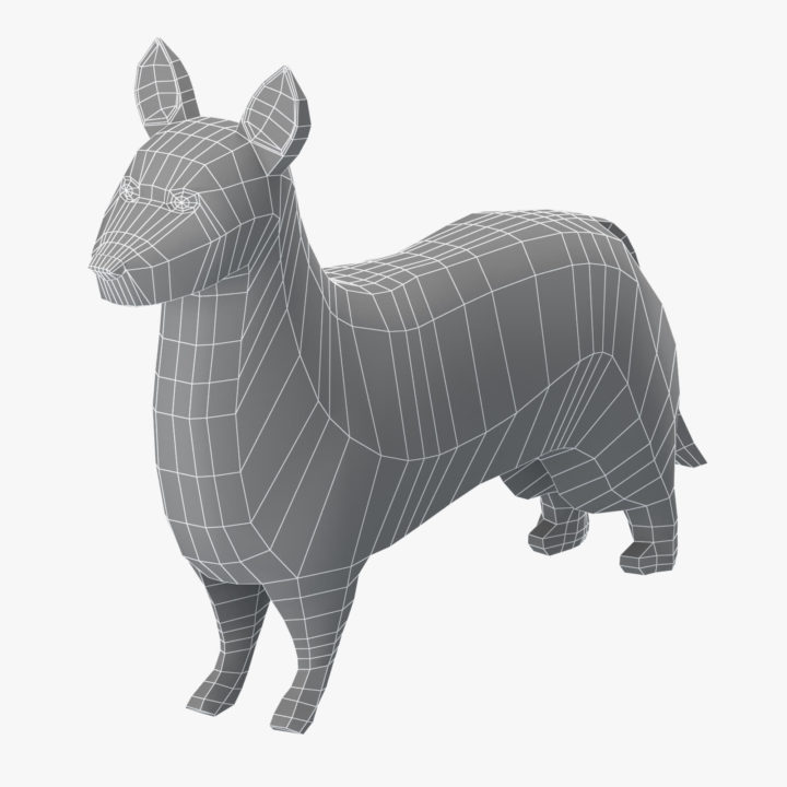 Cardigan Corgi Base Mesh 3D Model