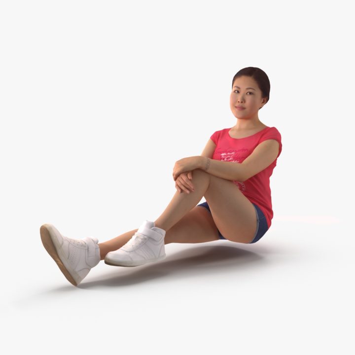 Sport woman sitting 3D Model