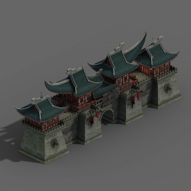 Building – Wall Gate 08 3D Model