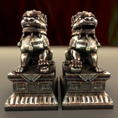 Chinese lion statue 3D Model