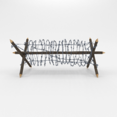 Lowpoly Barb Wire Obstacle 2 3D Model