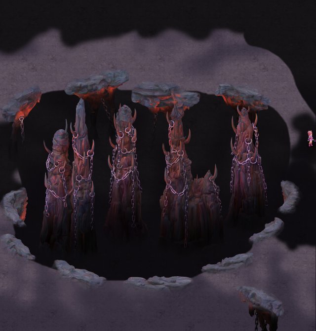 Cartoon hell – wail abyss – pillars 3D Model