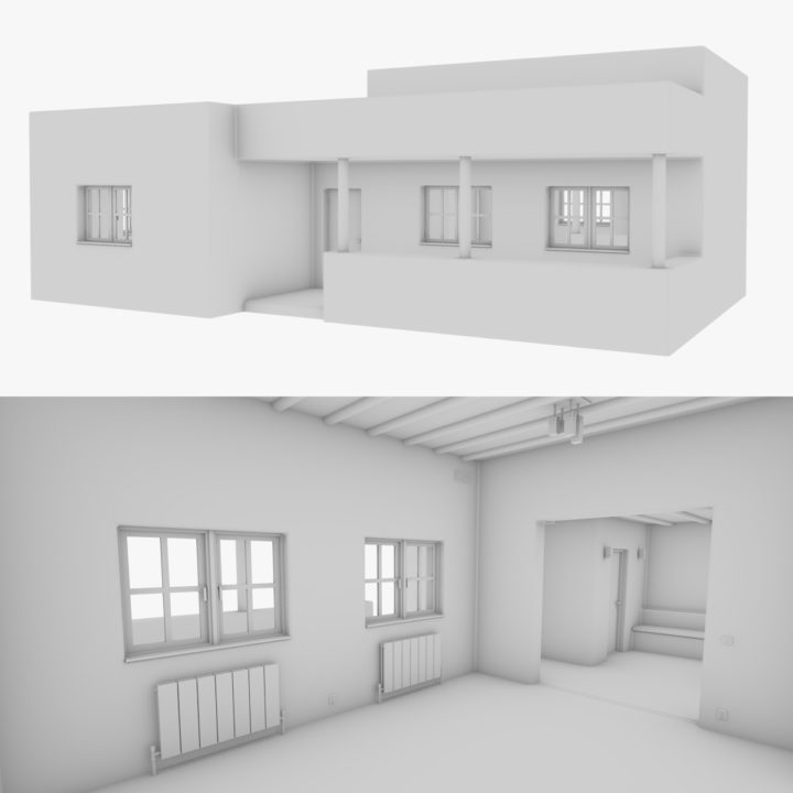 Adobe house four interior + exterior 3D model 3D Model