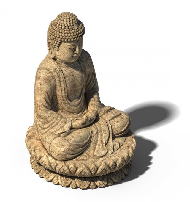 White Chishan Buddha 02 3D Model