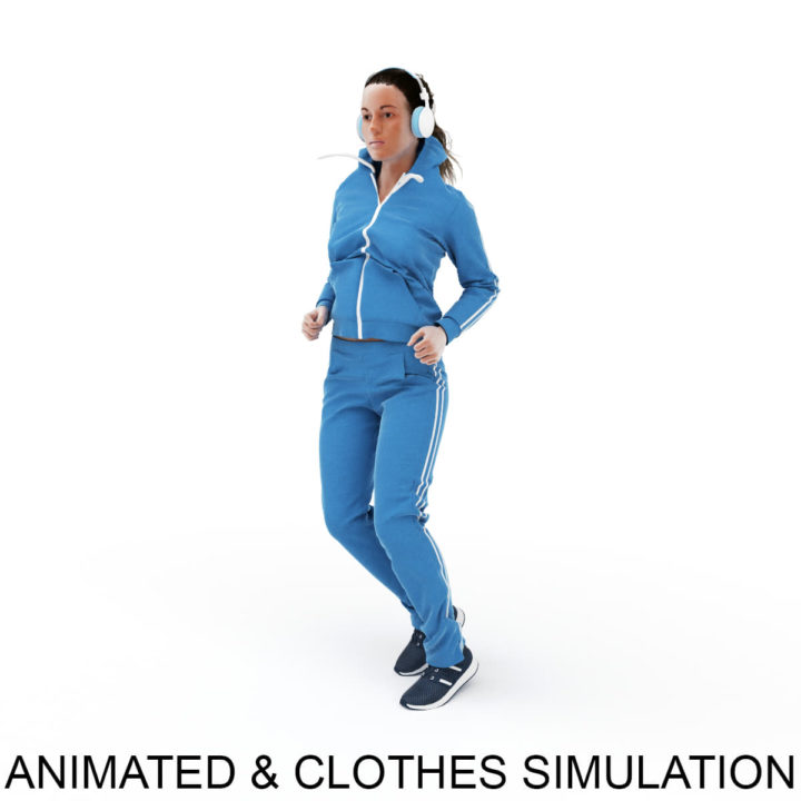 Sports woman warm-up 3D model Free 3D Model