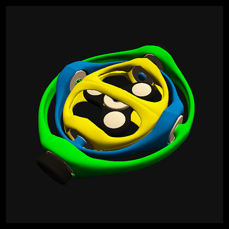4AXIS 3RING FIDGET SPINNER DESIGN 3D Model