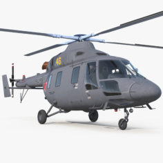 Kazan Ansat Russian Light Military Helicopter 3D Model