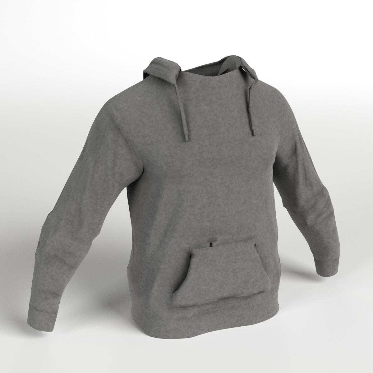 Hooded Sweater Sweatshirt 3D model 3D Model - 3DHunt.co