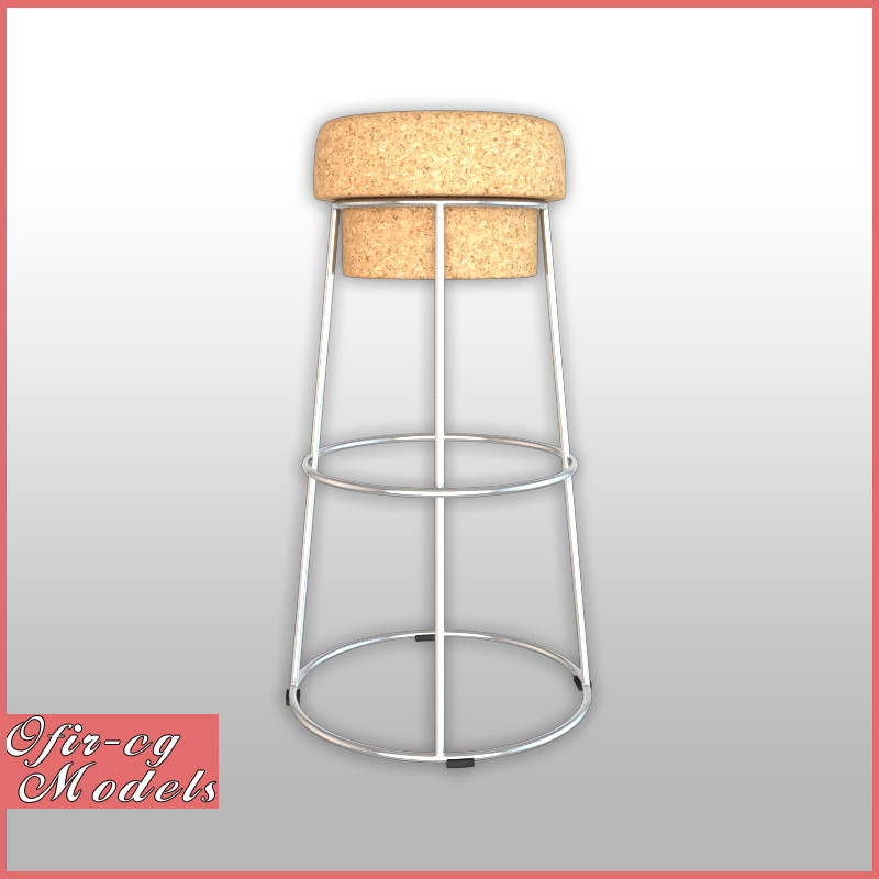 3D Bouchon Sga Bar Stool 3D Model