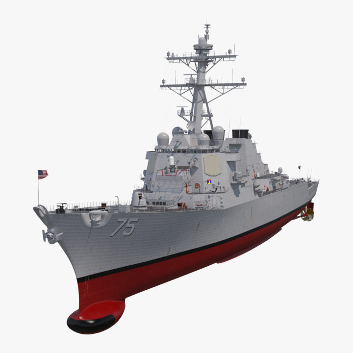 Arleigh Burke Destroyer Donald Cook DDG-75 Rigged 3D Model