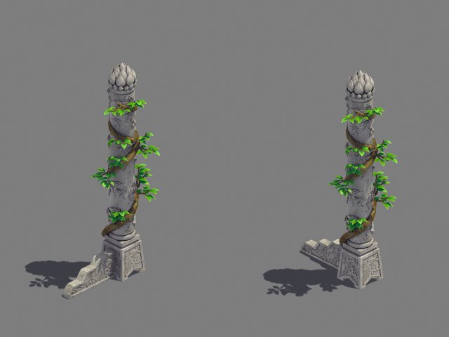 Decorative columns – Long column 03 3D Model