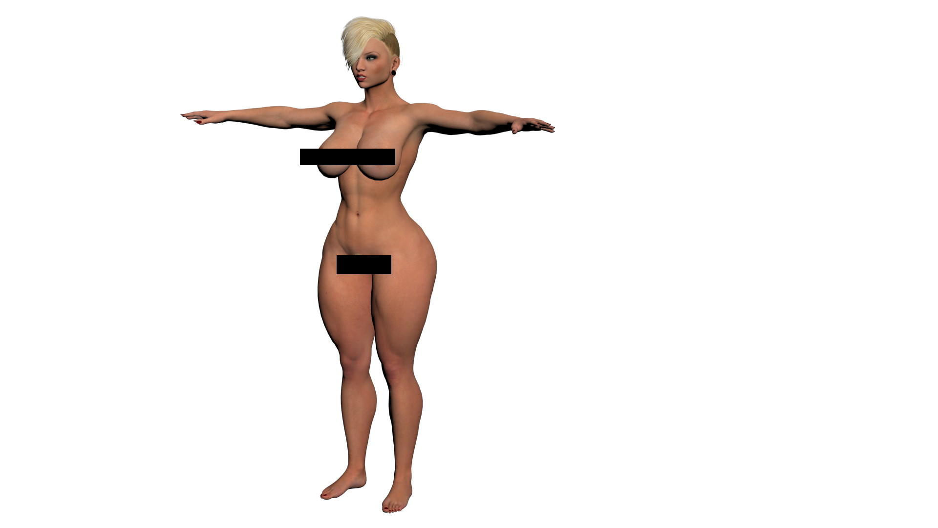 Blonde Punk Girl 3D Model